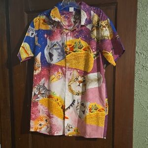 Colorful Cat Taco Print Shirt